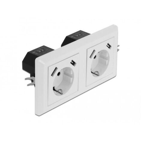 DELOCK 11475 CEE 7/3 TOMA DE CORRIENTE + USB BLANCO
