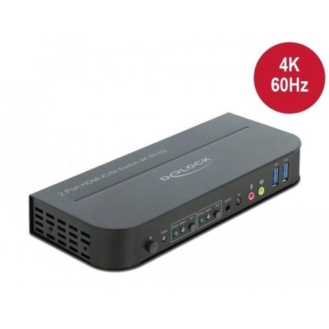delock 11481 commutateur KVM HDMI noir 4K 60 Hz