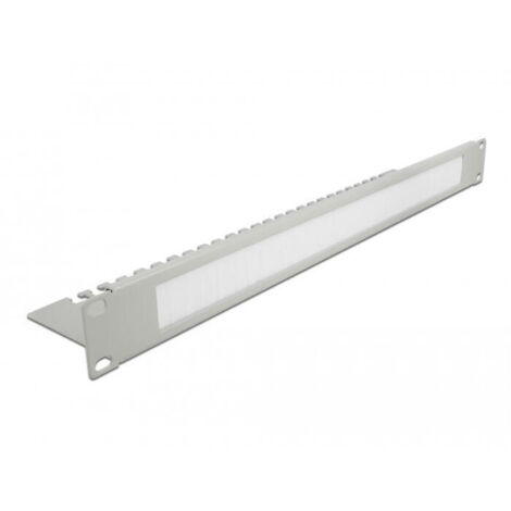 Delock 19 Regleta de cepillos para manejo de cables con placa de soporte de cables 1U Å¡edÃ¡