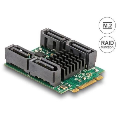 Delock 61062 convertidor m.2 clave b+m macho a 4 x sata macho con raid e hyperduo