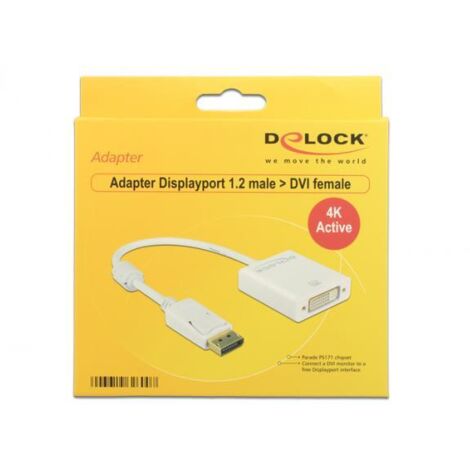 DeLOCK 62600 cavo e adattatore video 0,2 m DisplayPort DVI-I Bianco
