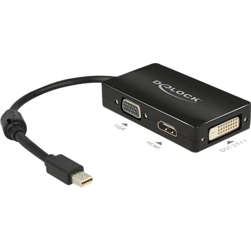 62631 DisplayPort / vga / hdmi / dvi Adaptateur [1x Mini port Display mâle - 1x vga femelle, hdmi femelle, dvi f - Delock