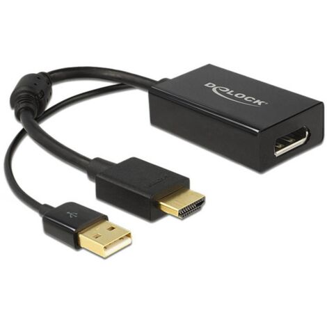 delock 62667 Convertitore HDMI a DisplayPort Nero