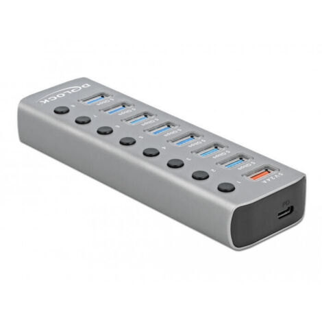 DeLOCK 63264 hub de interfaz USB 3.2 Gen 1 (3.1 Gen 1) Type-B Gris