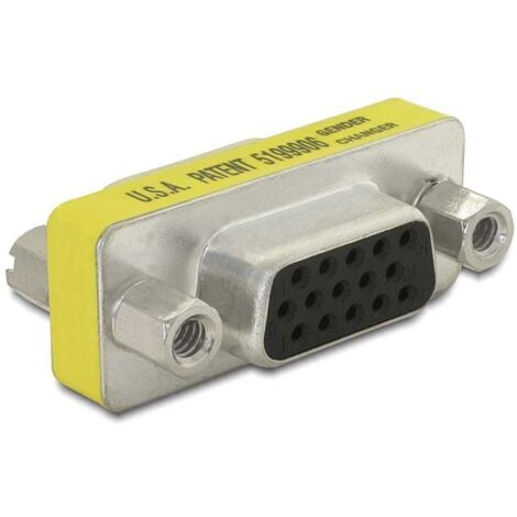 Delock 65001 VGA Adaptateur [1x SUB-D femelle 15 pôles - 1x SUB-D femelle 15 pôles] jaune