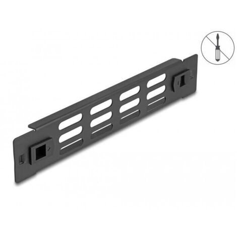 Delock 66984 panel de gabinete de red con ranuras de ventilaciÓn sin herramientas de 10 1u negro