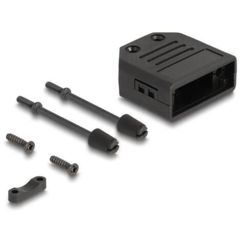 Delock 67026 carcasa d-sub para 9 pines macho / hembra, carcasa de plÁstico con descarga de tracciÓn negro