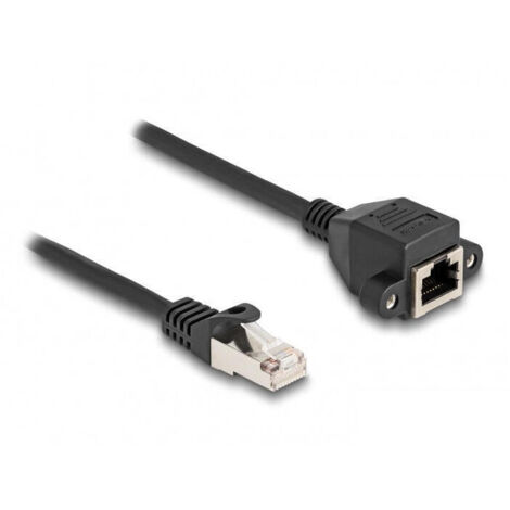 Delock 80192 cable de extensiÓn rj50 macho a hembra s/ftp 0,5 m negro