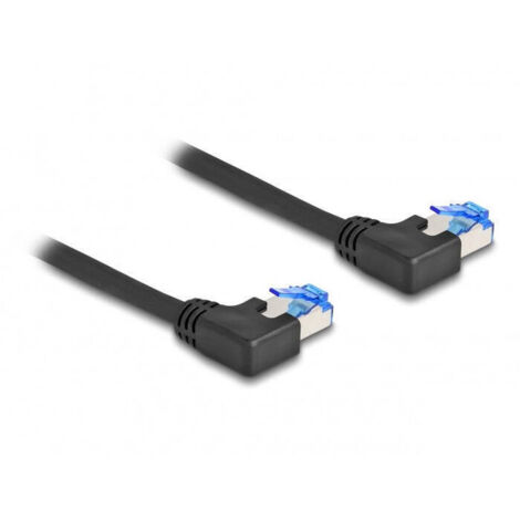 Delock 80210 cable de red rj45 cat.6a s/ftp acodado a la izquierda 1 m negro