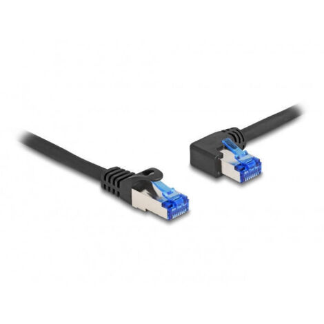 Delock 80217 cable de red rj45 cat.6a s/ftp recto / acodado a la izquierda 0,5 m negro