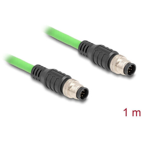 Delock 80411 cable m12 codificado a 8 pin macho a macho pur (tpu) 1 m