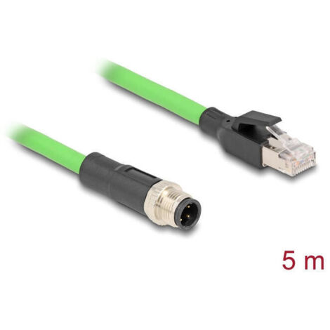 Delock 80429 cable m12 codificado d 4 pin macho a rj45 macho pur (tpu) 5 m