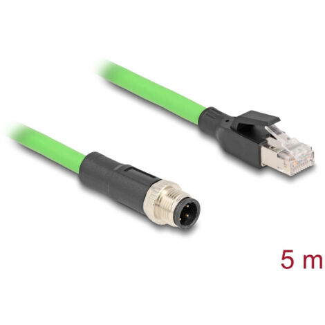 Delock 80429 RJ45 / M12 Câble réseau, câble patch SF/UTP 5.00 m vert 1 pc(s)