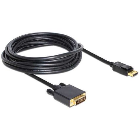 delock 82593 câble DVI noir 5 mètres plaqué or