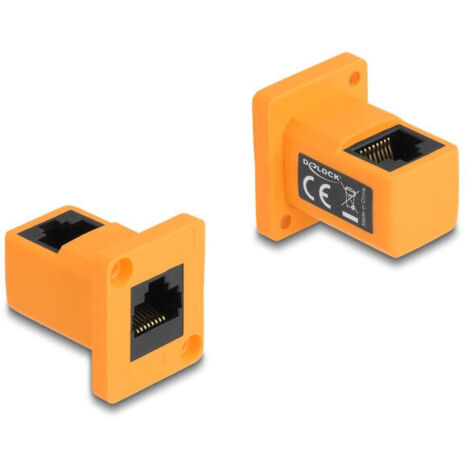 Delock 87997 mÓdulo type-d rj45 hembra a hembra acodado 90° naranja