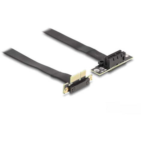 Delock 88043 tarjeta elevadora pci express x1 macho con Ángulo de 90° a ranura x1 con Ángulo de 90° con cable 60 cm