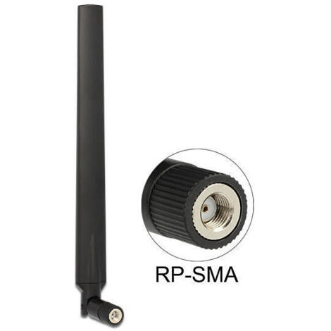DeLOCK 88899 - Antena (7 dBi, IEEE 802.11a, IEEE 802.11ac, IEEE 802.11b, IEEE 802.11g, IEEE 802.11h, IEEE 802.11n, 2.4 - 2.4835 / 5.15 - 5.875 GHz, -20 - 65 &deg;C, 1,84 cm, 1,84 cm) Negro