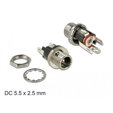 Delock 89911 Niedervolt-Steckverbinder Buchse, Einbau 5.5 mm 2.5 mm  1 St.