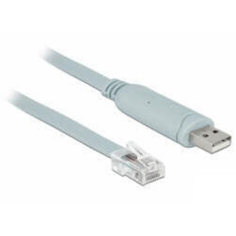 Delock Adaptador USB 2.0 Tipo-A macho  1 x Serial RS-232 RJ45 macho 1,0 mÂ gris