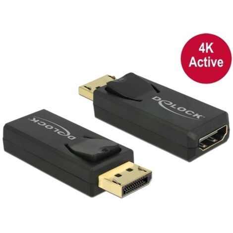 DeLOCK adaptateur actif DisplayPort vers HDMI premium - DP 1.2 / HDMI 1.4 (4K 30Hz) / noir