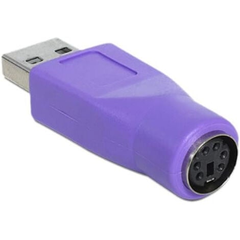 DeLOCK Adaptateur pour clavier Combi-PS/2 femelle vers USB Type A mâle - Violet (65461)