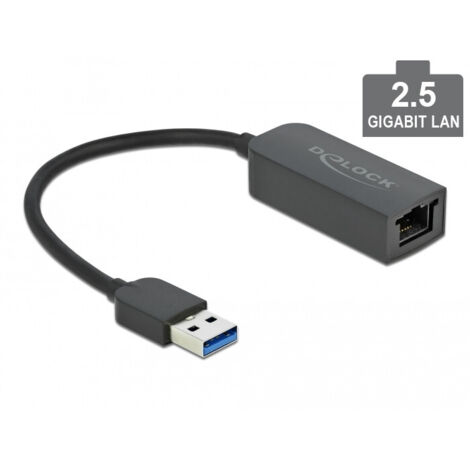DELOCK Adapter USB Typ-A Stecker zu 2,5 Gigabit LAN kompakt (66646)