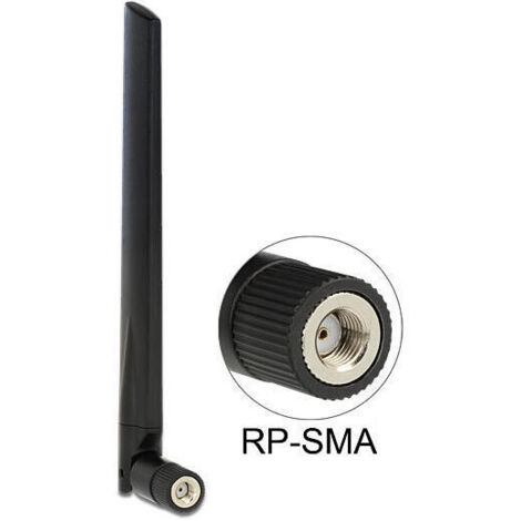 DELOCK Antenne WLAN RP-SMA 802.11 ac/a/h/b/g/n 3-5 dBi omni Gelenk schwarz