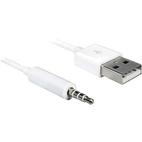 Delock Apple iPad/iPhone/iPod Câble de raccordement [1x USB 2.0 type A mâle - 1x Jack mâle 3.5 mm] 1.00 m blanc