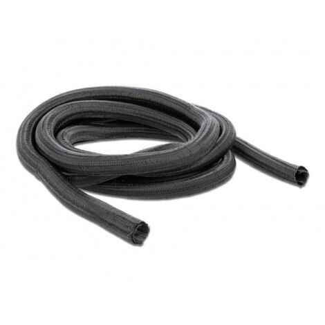 Delock Braided Sleeving self closing 10 m Noir
