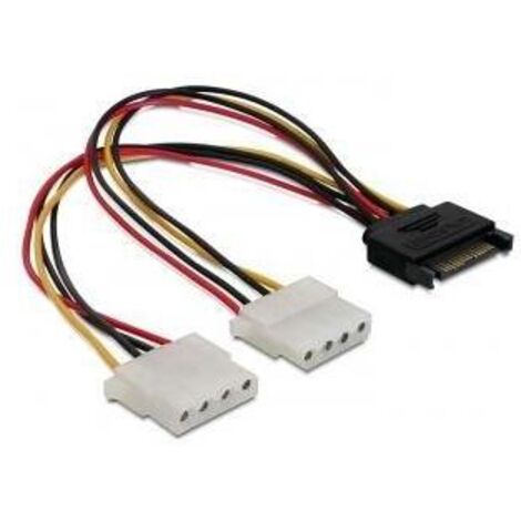 Delock cable alimentacion sata a x2 molex 5.25 m/h 20cmÂ 65159