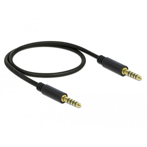 Delock Cable Conector EstÃ©reo de 4,4 mm de 5 pines, macho a macho de 0,5 m negro