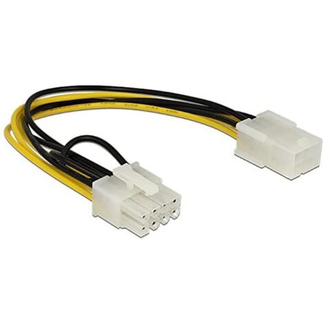 DeLOCK Cable de PCIE power 6-pin Bu &gt 8-pin St PCIE, nero, bianco, giallo, PCIE 6-pin &gt 8-pin, 1 pezzo