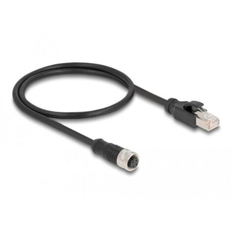 Delock cable de red m12 d-kodiert 4 pin hembra a rj45 macho 50 cm