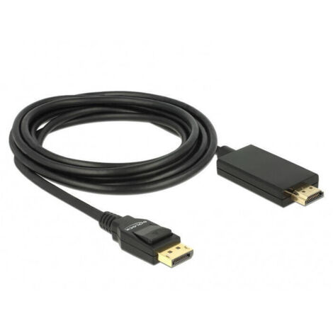 Delock Cable Displayport 1.2 macho  High Speed HDMI-A macho pasivo 4K 3 m negro