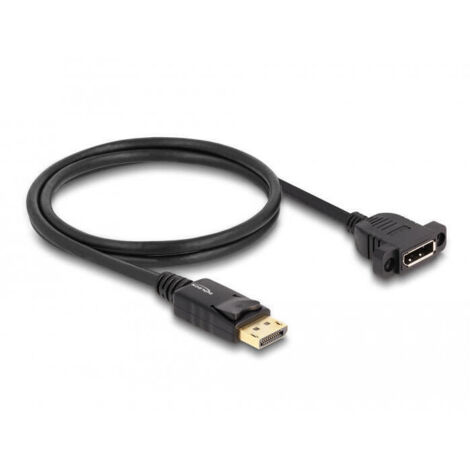 Delock cable displayport 1.4 8k 30 hz macho a hembra 1m negro