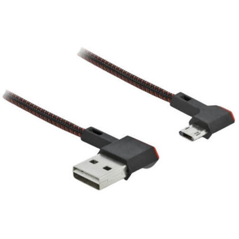 Delock Cable EASY-USB 2.0 Tipo-A macho a USB Type-C⢠macho, sesgado hacia la izquierda y hacia la derecha, de 1 m y negro