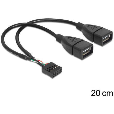 Delock cable usb 2.0 type-a 2 x female to pin header