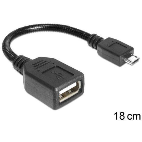 Delock cable usb micro-b male  usb 2.0-a female otg flexible 18 cm