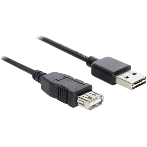 Delock Câble USB USB 2.0 USB-A mâle, USB-A femelle 5.00 m noir connecteur utilisable des deux cotés, contacts dorés, ce