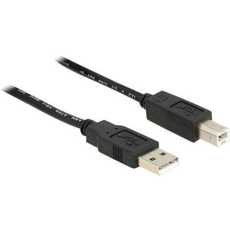 Delock Câble USB USB 2.0 USB-A mâle, USB-B mâle 20.00 m noir certifié UL 83557