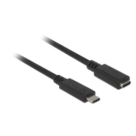 Delock Câble USB USB 3.2 Gen1 (USB 3.0) USB-C® mâle, USB-C® femelle 1.00 m noir 85533 - noir
