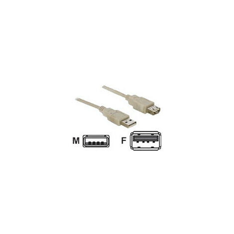 DeLOCK Cable USB USB2.0 Type A - Type A pièce 3,00m beige (82240)