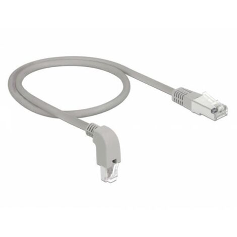 Delock - Cavo di rete RJ45 Cat.6A S/FTP con angolare inferiore, 0,5 m