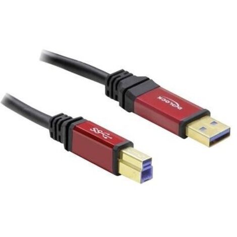 Delock Cavo USB USB 3.2 Gen1 (USB 3.0) Spina USB-A, Spina USB-B 5.00 m Rosso, Nero contatti connettore dorati, Certific