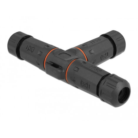 DELOCK CONNECTEUR DE CÂBLE EN FORME DE T POUR EXTÉRIEUR 2 BROCHES IP68 À VISSER 86916