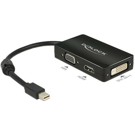 DeLOCK Delock 0.16m DisplayPort/VGA + HDMI + DVI - 0,16 m - Mini DisplayPort - VGA + HDMI + DVI - Mâle - Femelle - 1920 x 1200 pixels (62631)