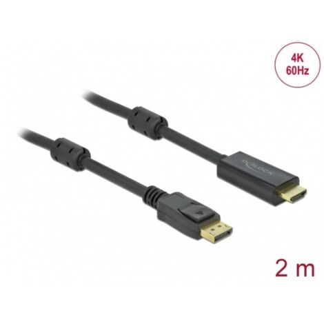 DeLOCK Delock Aktives DisplayPort 1.2 zu HDMI Kabel 4K 60 Hz 2 m - Cable - Digital/Display/Video (85956)