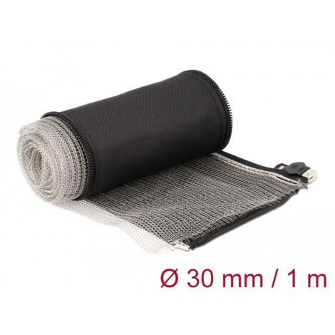 DeLOCK Delock EMV Tuyau tressé avec fermeture éclair Noir 1 m x 30 mm (20848)