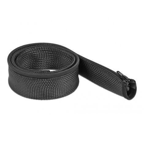 DeLOCK Delock Geflechtschlauch mit Reißverschluss hitzebeständig 1 m x 50 mm schwarz (19166)