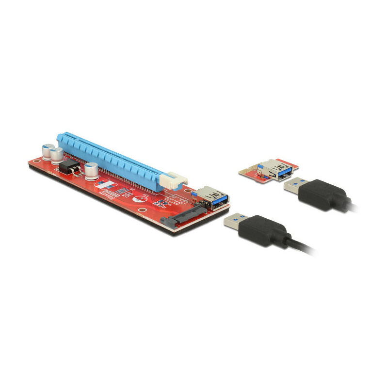 Delock - Karte pci Express x1 x16 mit 60cm usb Kabel (41423)